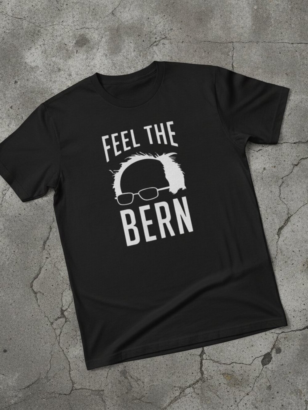 Feel the Bern Graphic Tee Black Retro Political Slogan Inspired Shirt
